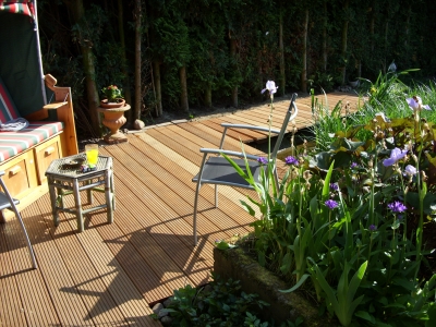 Holzfußböden auf der Terrasse